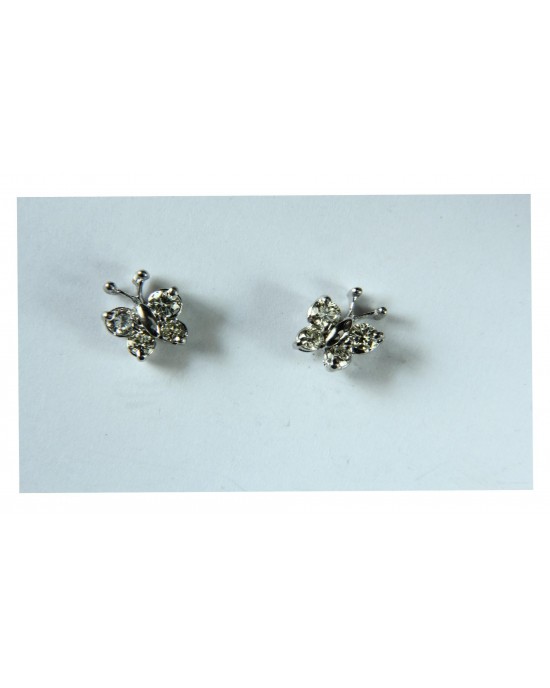 Diamond Butterfly Earring with Diamonds in White Gold Diamond Butterfly Earring with Diamonds in White Gold