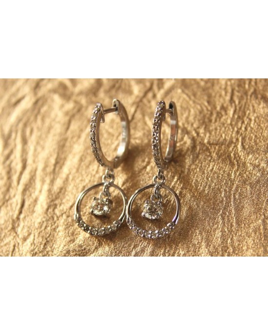Diamond Hoops with Circle Diamond Hoops with Circle