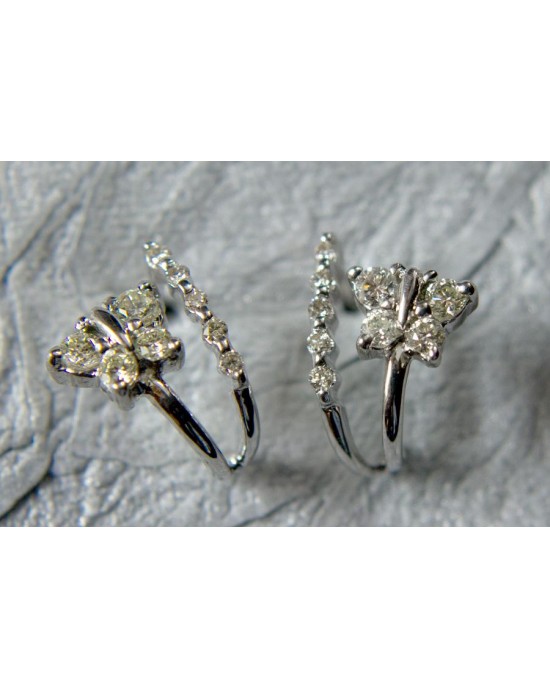 Diamond Butterflies Earing with Hoops Diamond Butterflies Earing with Hoops