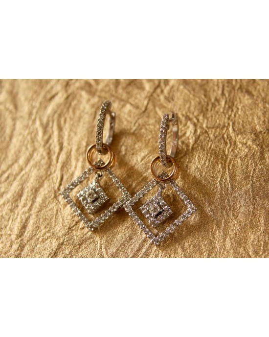 Diamond Earrings on Hoops Diamond Earrings on Hoops