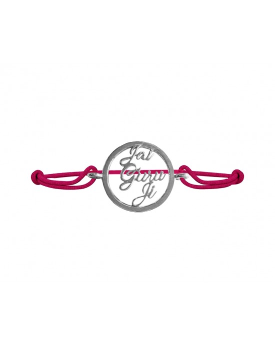Jai Guru Ji Silver Bracelet with Single Diamond Jai Guru Ji Silver Bracelet with Single Diamond