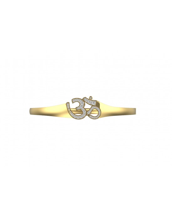 Propitious Gold OM bangle with diamonds in 14k hallmarked gold Propitious Gold OM bangle with diamonds in 14k hallmarked gold