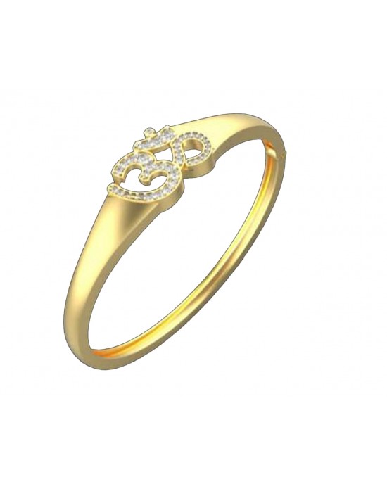 Propitious Gold OM bangle with diamonds in 14k hallmarked gold Propitious Gold OM bangle with diamonds in 14k hallmarked gold
