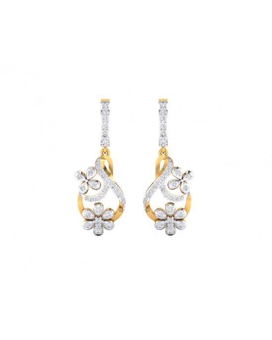 Wagma Diamond dangle drop earrings in gold Wagma Diamond dangle drop earrings in gold
