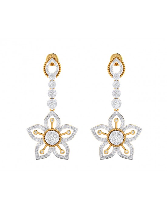 Florina Diamond Dangle drop earrings set in 18k gold Florina Diamond Dangle drop earrings set in 18k gold