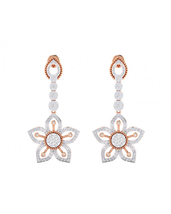Florina Diamond Dangle drop earrings set in 18k gold Florina Diamond Dangle drop earrings set in 18k gold