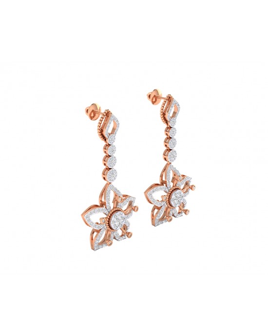 Florina Diamond Dangle drop earrings set in 18k gold Florina Diamond Dangle drop earrings set in 18k gold