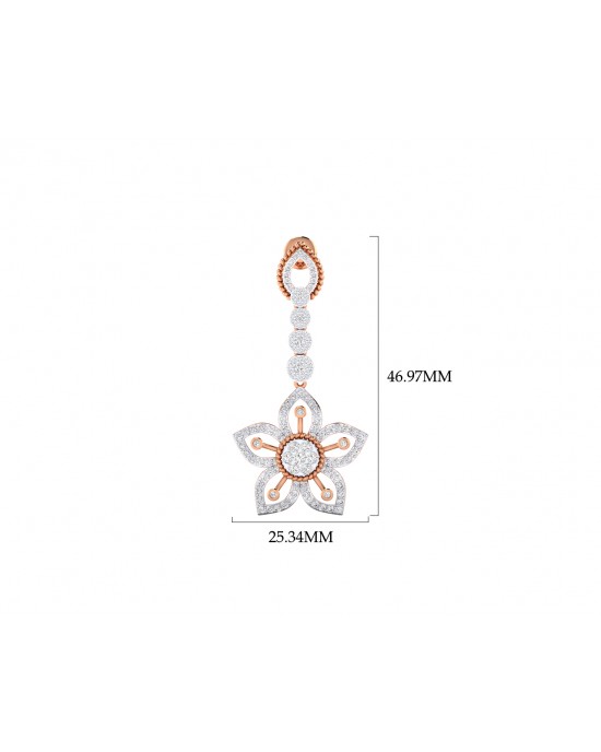 Florina Diamond Dangle drop earrings set in 18k gold Florina Diamond Dangle drop earrings set in 18k gold