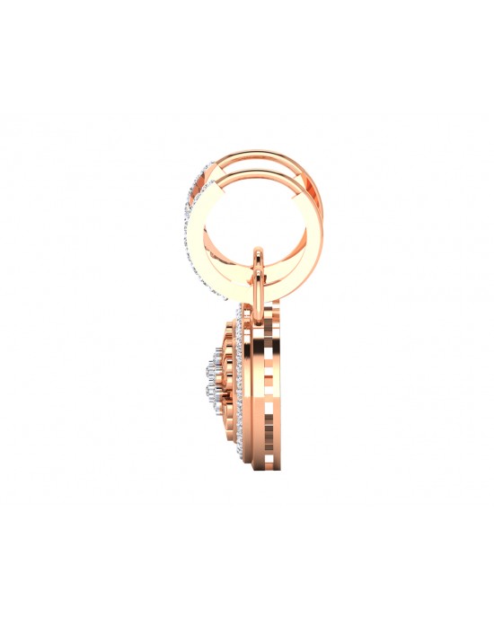 Saba Diamond Dangle earrings on diamond hoops in gold Saba Diamond Dangle earrings on diamond hoops in gold
