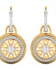 Saba Diamond Dangle earrings on diamond hoops in gold Saba Diamond Dangle earrings on diamond hoops in gold