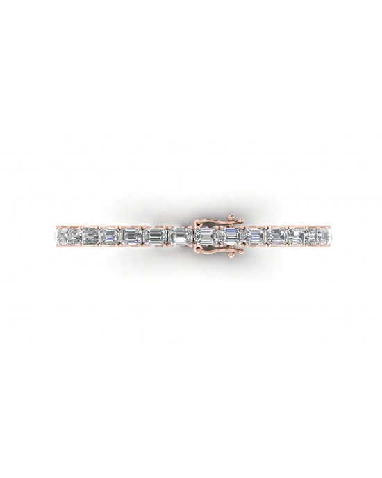 Zeba Lab Grown Emerald Cut Diamonds Tennis Bracelet in Gold Zeba Lab Grown Emerald Cut Diamonds Tennis Bracelet in Gold