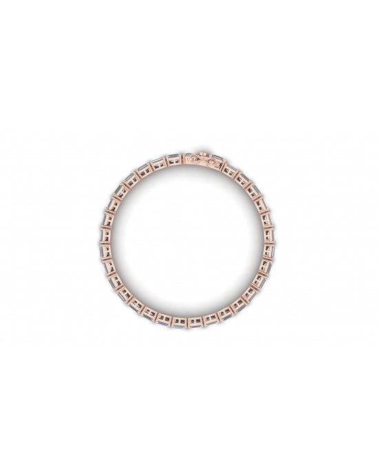 Zeba Lab Grown Emerald Cut Diamonds Tennis Bracelet in Gold Zeba Lab Grown Emerald Cut Diamonds Tennis Bracelet in Gold