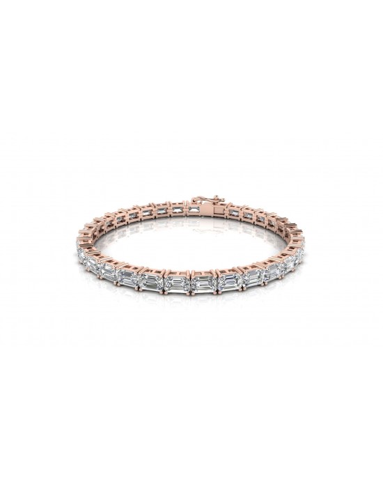 Zeba Lab Grown Emerald Cut Diamonds Tennis Bracelet in Gold Zeba Lab Grown Emerald Cut Diamonds Tennis Bracelet in Gold