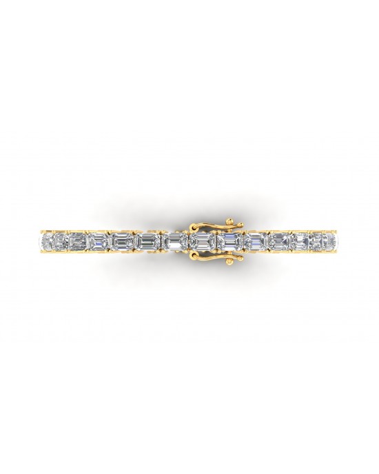 Zeba Lab Grown Emerald Cut Diamonds Tennis Bracelet in Gold Zeba Lab Grown Emerald Cut Diamonds Tennis Bracelet in Gold