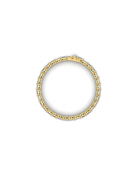 Zeba Lab Grown Emerald Cut Diamonds Tennis Bracelet in Gold Zeba Lab Grown Emerald Cut Diamonds Tennis Bracelet in Gold