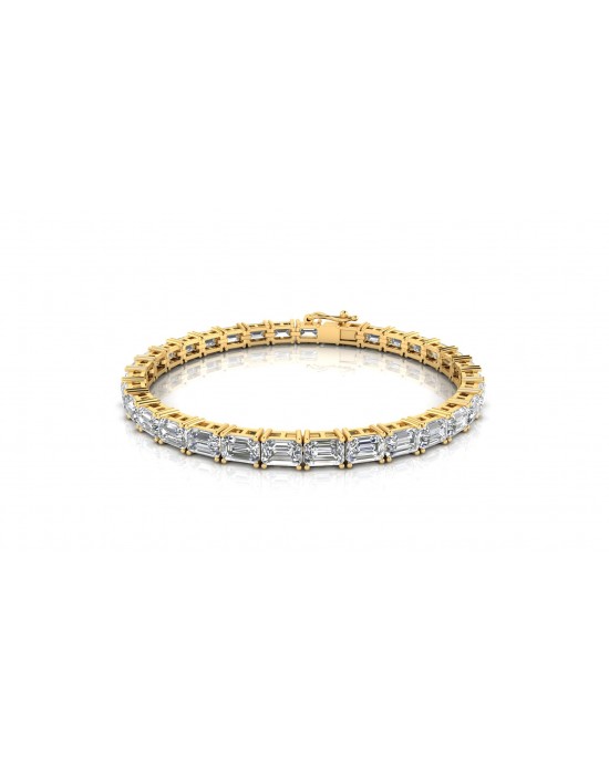 Zeba Lab Grown Emerald Cut Diamonds Tennis Bracelet in Gold Zeba Lab Grown Emerald Cut Diamonds Tennis Bracelet in Gold