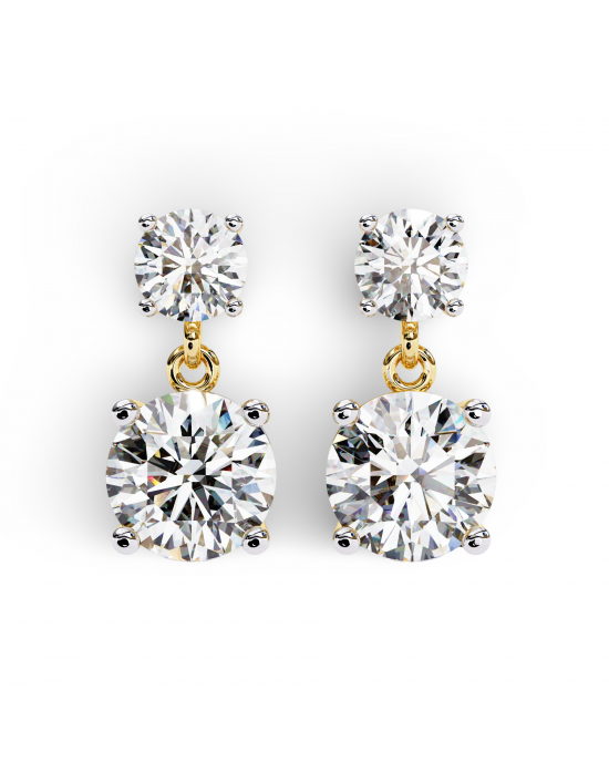 Elena Lab Diamond Solitaire Drop Earrings in Gold Elena Lab Diamond Solitaire Drop Earrings in Gold