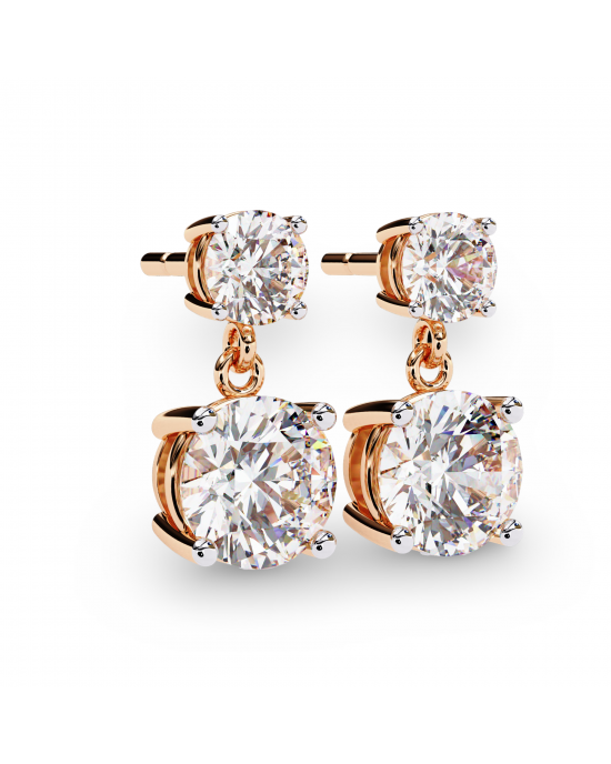 Elena Lab Diamond Solitaire Drop Earrings in Gold Elena Lab Diamond Solitaire Drop Earrings in Gold