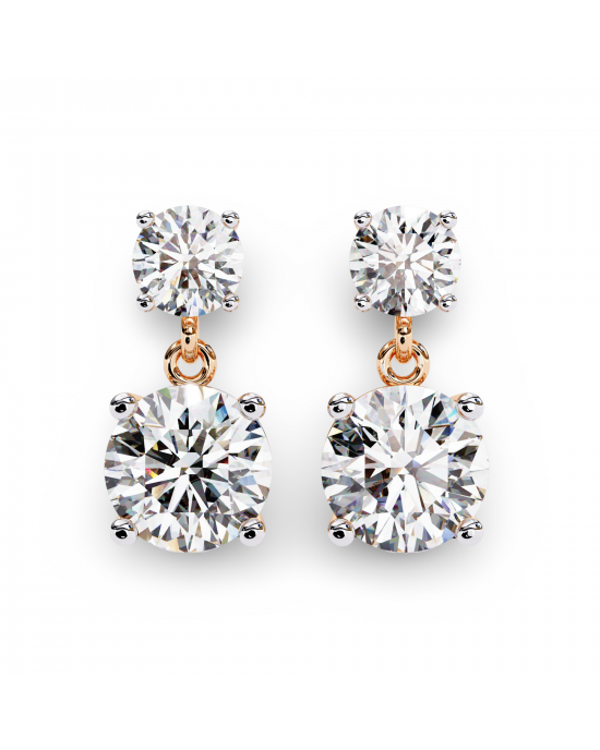Elena Lab Diamond Solitaire Drop Earrings in Gold Elena Lab Diamond Solitaire Drop Earrings in Gold