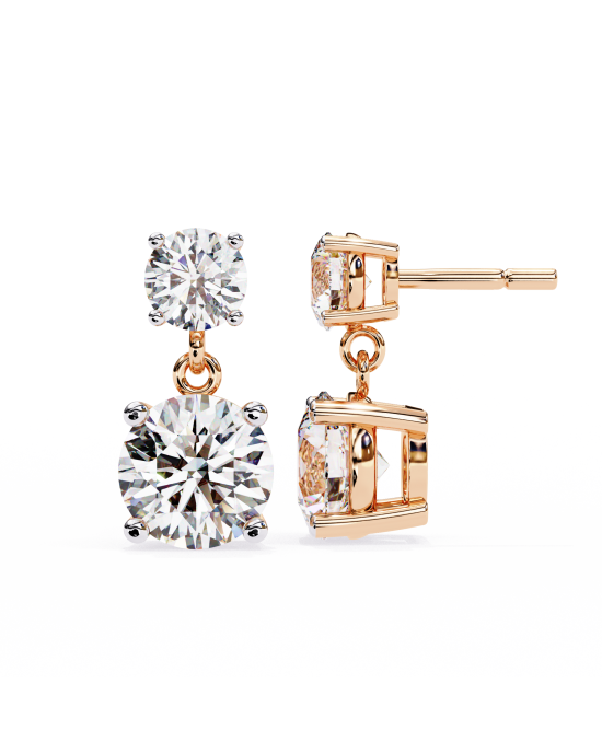 Elena Lab Diamond Solitaire Drop Earrings in Gold Elena Lab Diamond Solitaire Drop Earrings in Gold