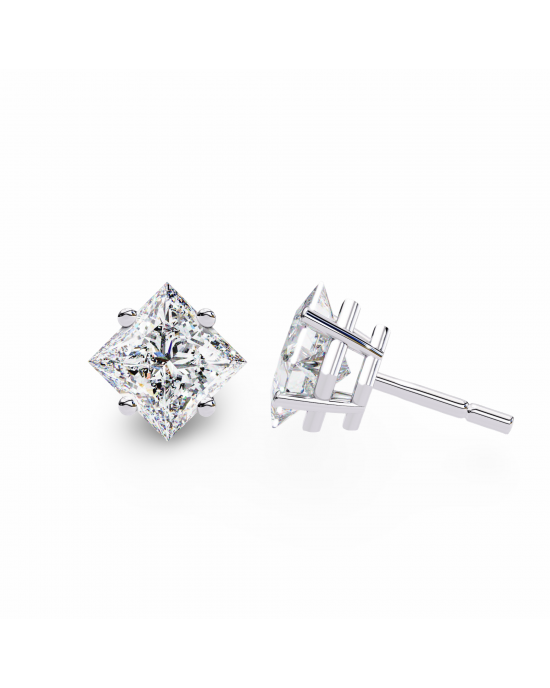 Princess Lab Grown Diamond Solitaire Ear Studs in Gold Princess Lab Grown Diamond Solitaire Ear Studs in Gold