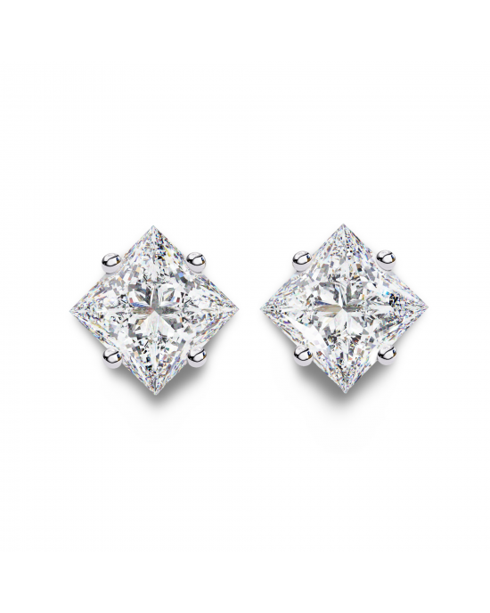 Princess Lab Grown Diamond Solitaire Ear Studs in Gold Princess Lab Grown Diamond Solitaire Ear Studs in Gold