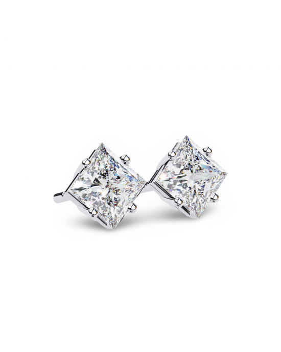 Princess Lab Grown Diamond Solitaire Ear Studs in Gold Princess Lab Grown Diamond Solitaire Ear Studs in Gold