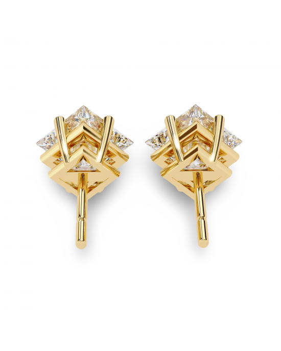 Princess Lab Grown Diamond Solitaire Ear Studs in Gold Princess Lab Grown Diamond Solitaire Ear Studs in Gold