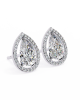 Leena Pear Shape Lab Grown Diamond Solitaire Earrings with diamond Halo in Gold Leena Pear Shape Lab Grown Diamond Solitaire Earrings with diamond Halo in Gold