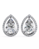 Leena Pear Shape Lab Grown Diamond Solitaire Earrings with diamond Halo in Gold Leena Pear Shape Lab Grown Diamond Solitaire Earrings with diamond Halo in Gold