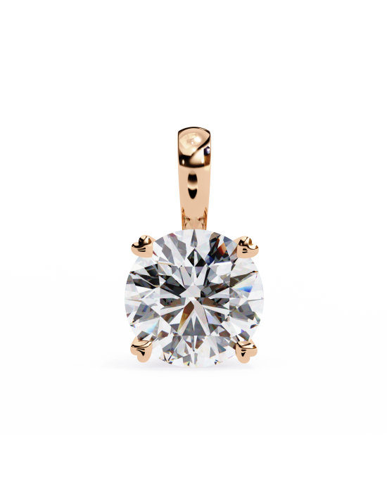 Classic Round Brilliant Solitaire Diamond Pendant in Gold Classic Round Brilliant Solitaire Diamond Pendant in Gold