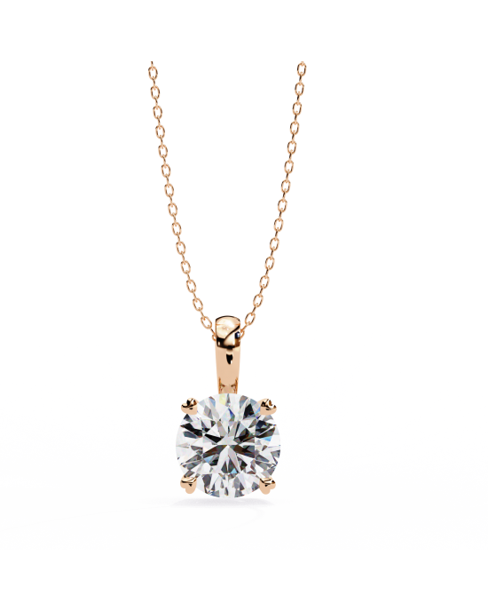Classic Round Brilliant Solitaire Diamond Pendant in Gold Classic Round Brilliant Solitaire Diamond Pendant in Gold