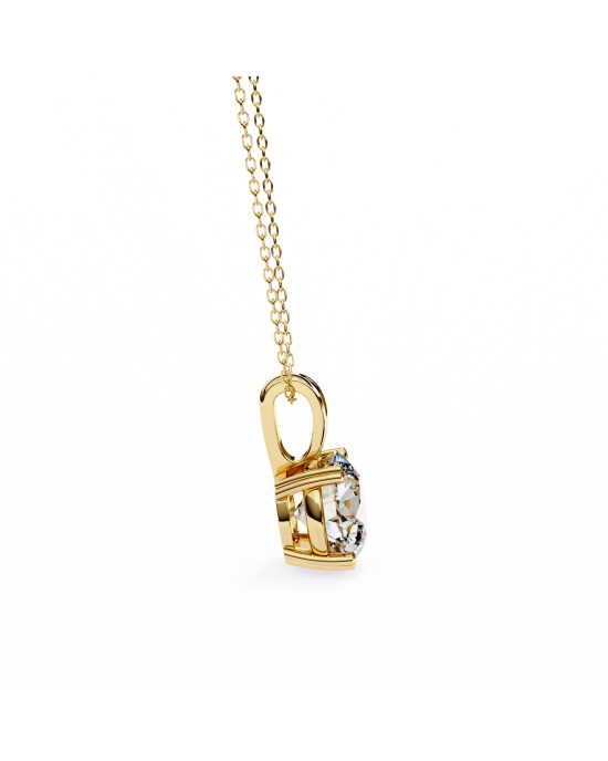 Classic Round Brilliant Solitaire Diamond Pendant in Gold Classic Round Brilliant Solitaire Diamond Pendant in Gold