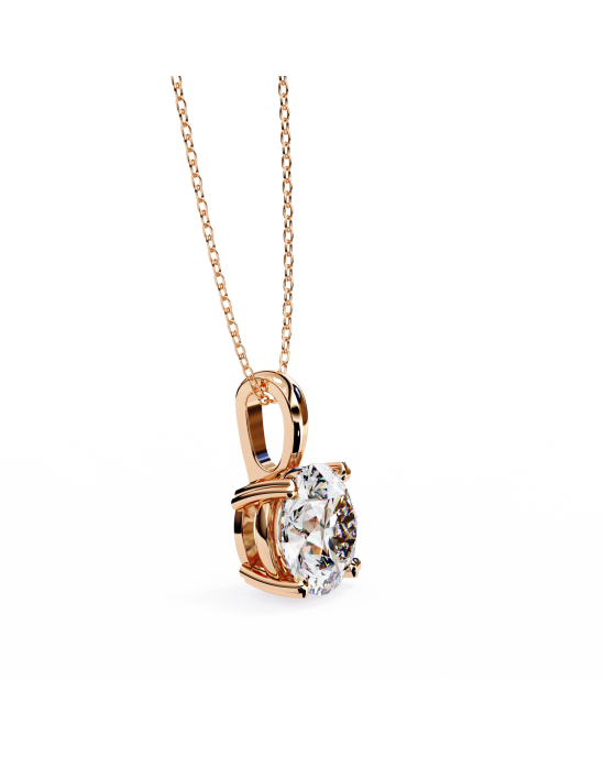 Classic Round Brilliant Solitaire Diamond Pendant in Gold Classic Round Brilliant Solitaire Diamond Pendant in Gold