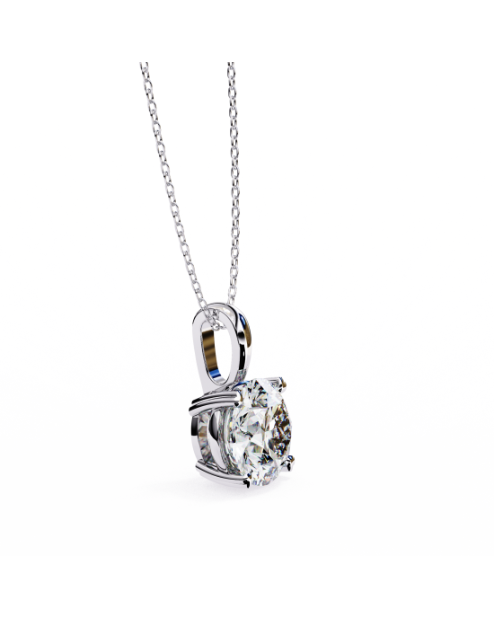 Classic Round Brilliant Solitaire Diamond Pendant in Gold Classic Round Brilliant Solitaire Diamond Pendant in Gold