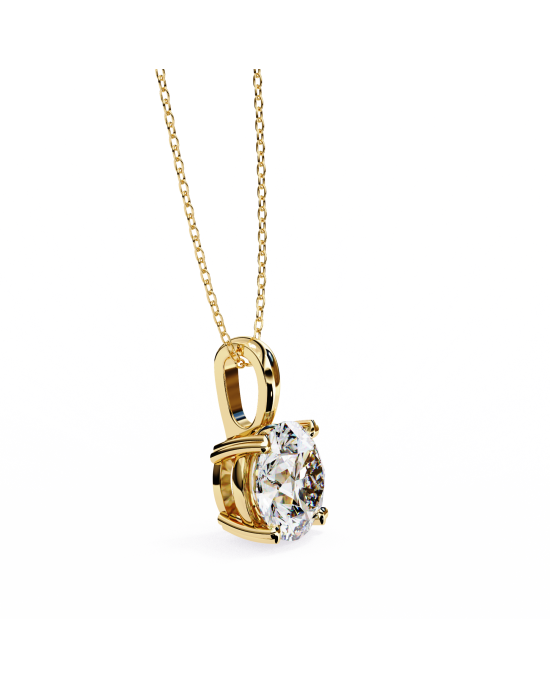 Classic Round Brilliant Solitaire Diamond Pendant in Gold Classic Round Brilliant Solitaire Diamond Pendant in Gold