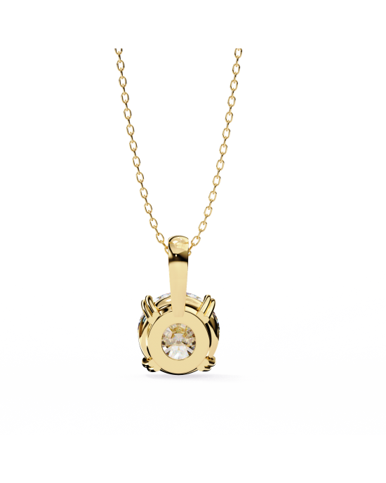 Classic Round Brilliant Solitaire Diamond Pendant in Gold Classic Round Brilliant Solitaire Diamond Pendant in Gold