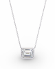 Lana Emerald Cut Lab Grown Diamond Solitaire Pendant on gold chain Lana Emerald Cut Lab Grown Diamond Solitaire Pendant on gold chain