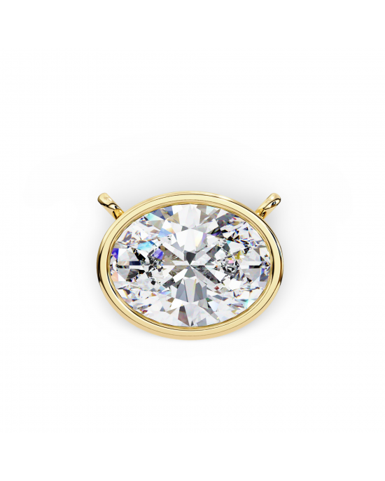 Tina Lab Grown Oval Shape Diamond Solitaire Pendant on gold chain Tina Lab Grown Oval Shape Diamond Solitaire Pendant on gold chain