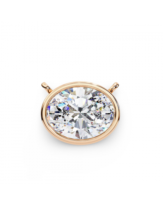 Tina Lab Grown Oval Shape Diamond Solitaire Pendant on gold chain Tina Lab Grown Oval Shape Diamond Solitaire Pendant on gold chain