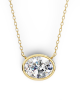 Tina Lab Grown Oval Shape Diamond Solitaire Pendant on gold chain Tina Lab Grown Oval Shape Diamond Solitaire Pendant on gold chain