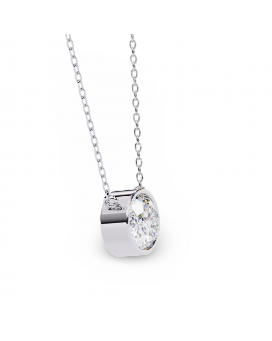 Tina Lab Grown Oval Shape Diamond Solitaire Pendant on gold chain Tina Lab Grown Oval Shape Diamond Solitaire Pendant on gold chain
