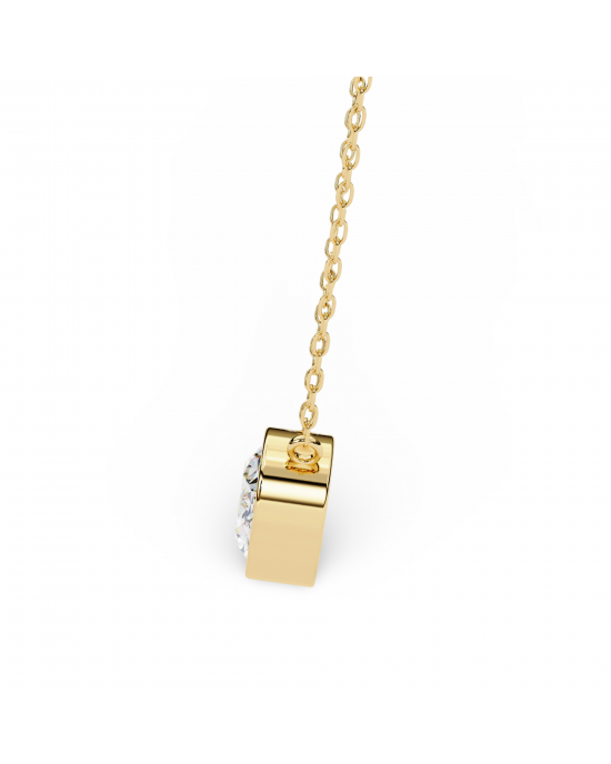 Tina Lab Grown Oval Shape Diamond Solitaire Pendant on gold chain Tina Lab Grown Oval Shape Diamond Solitaire Pendant on gold chain