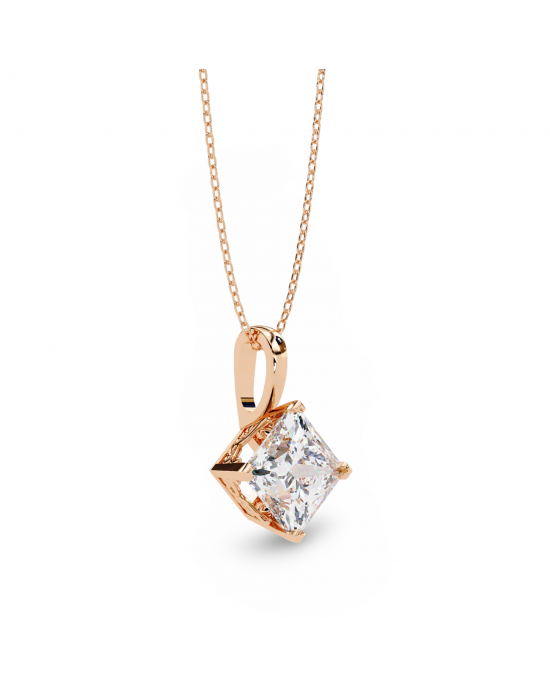 Princess Lab Grown Diamond Solitaire Pendant Princess Lab Grown Diamond Solitaire Pendant