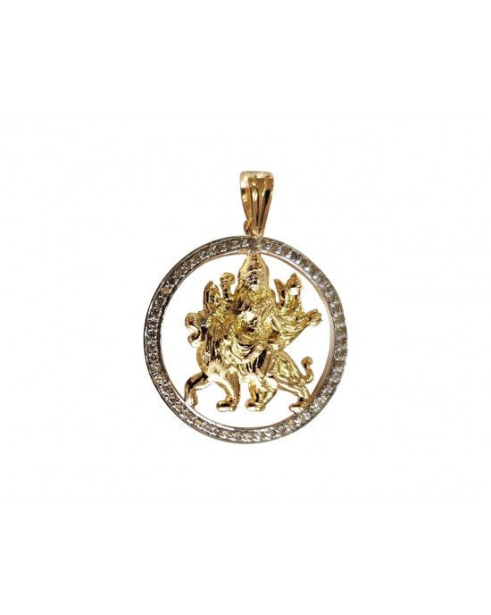Jai Maa Durga Pendant in Gold with diamonds Jai Maa Durga Pendant in Gold with diamonds