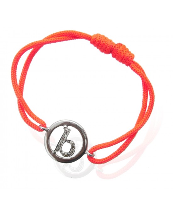 Lower Case Alphabets Bracelet with Diamonds in Silver on Size Adjustable Nylon Thread Lower Case Alphabets Bracelet with Diamonds in Silver on Size Adjustable Nylon Thread