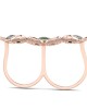 Remy Double finger Ring in Gold with diamonds, ruby & emerald Remy Double finger Ring in Gold with diamonds, ruby & emerald