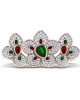 Remy Double finger Ring in Gold with diamonds, ruby & emerald Remy Double finger Ring in Gold with diamonds, ruby & emerald