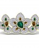 Remy Double finger Ring in Gold with diamonds, ruby & emerald Remy Double finger Ring in Gold with diamonds, ruby & emerald