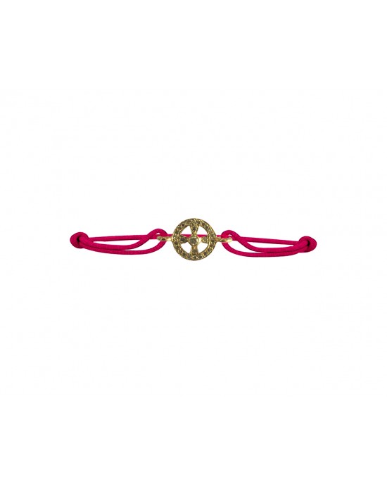 Wheel charm in gold with diamond bracelet Wheel charm in gold with diamond bracelet